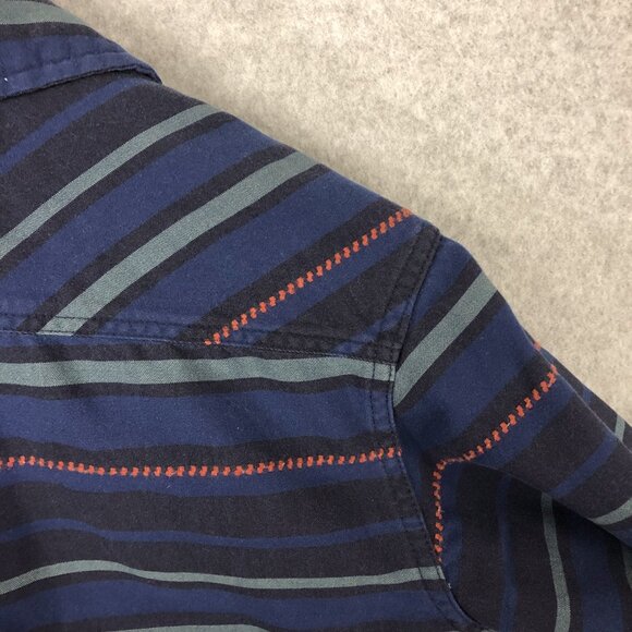 Smart Wool Striped Button Down Shirt Size Medium - Picture 6 of 6